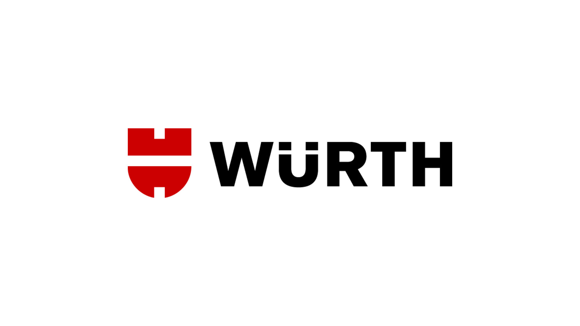 Würth-logotyp med röd sköld och svart text på vit bakgrund