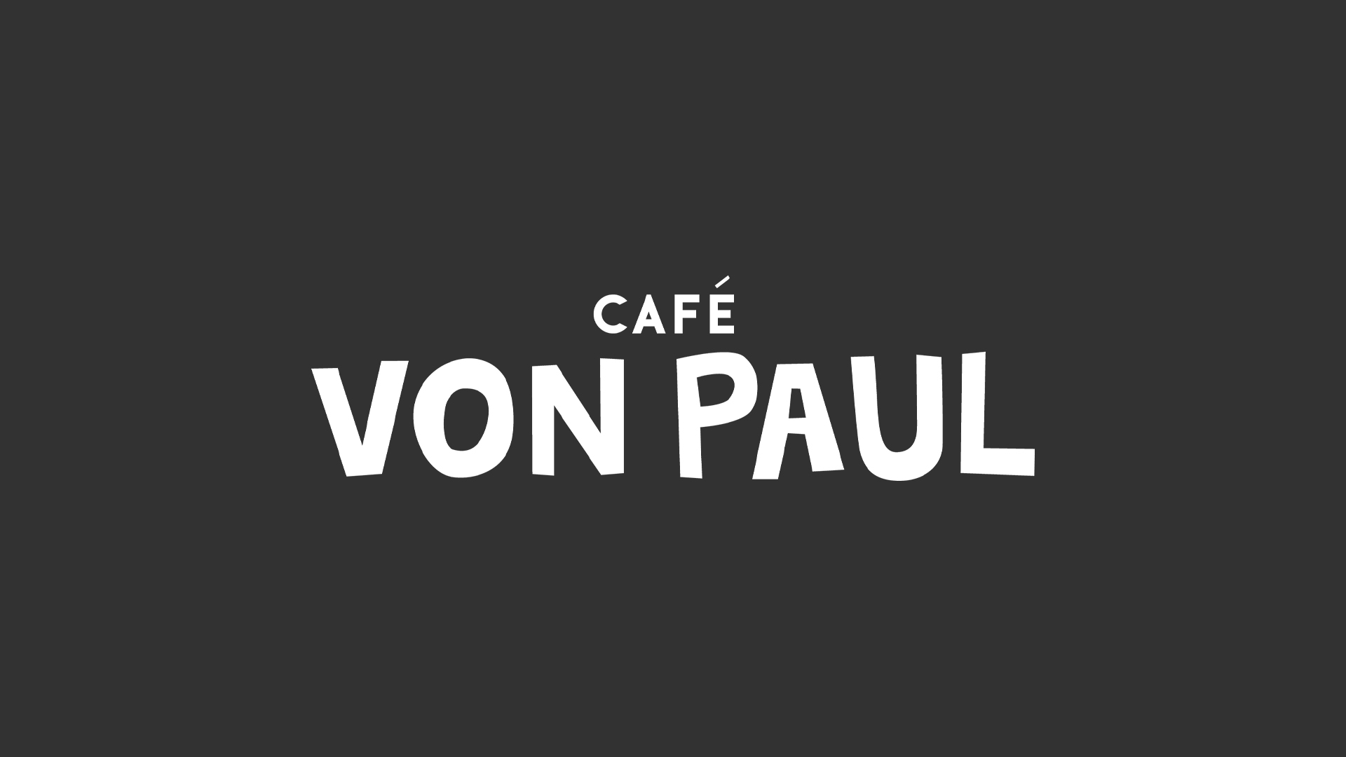 Logotyp för Café Von Paul på grå bakgrund