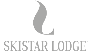 Logotyp för SkiStar Lodge med stiliserad bokstav "S" ovanför texten