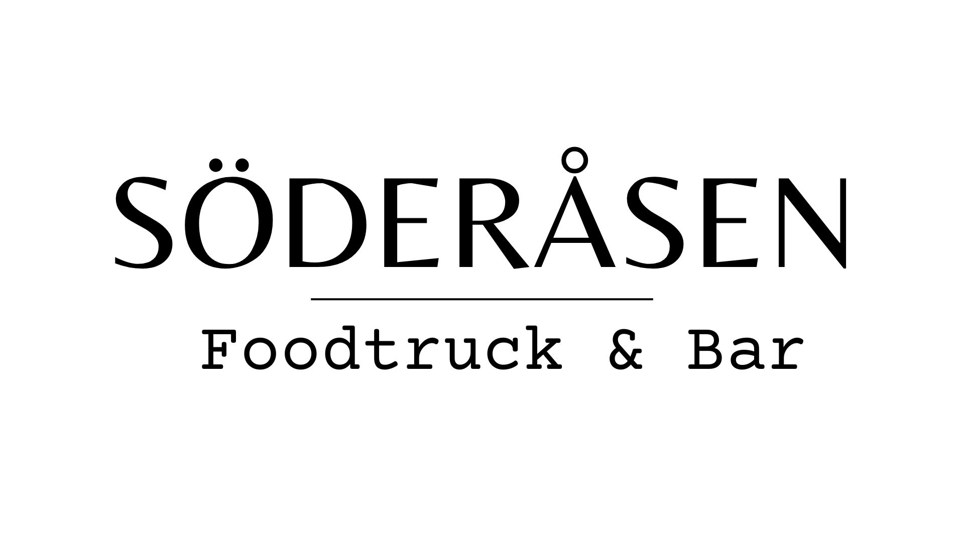 Söderåsen Foodtruck och Bar logotyp, svart text på vit bakgrund