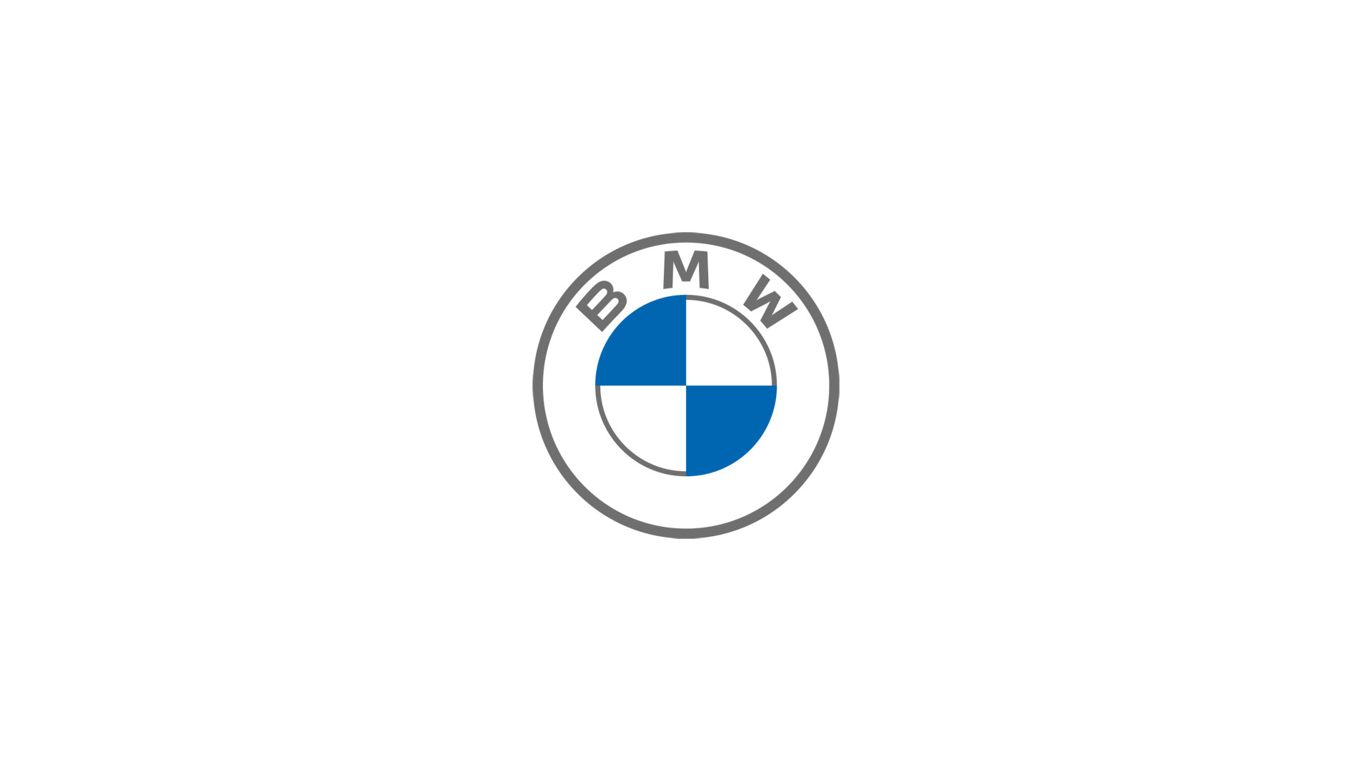 BMW's logo in blue, white, and black on a white background