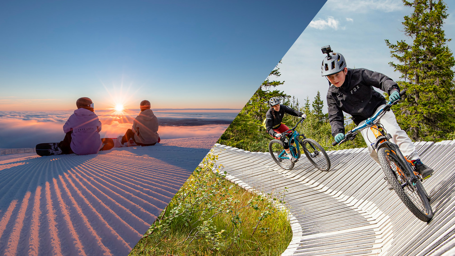 Cykling och skidåkning på weekendresor i fjällen